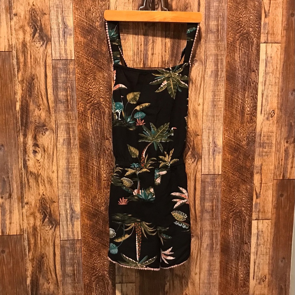 Black with print girl’s romper
